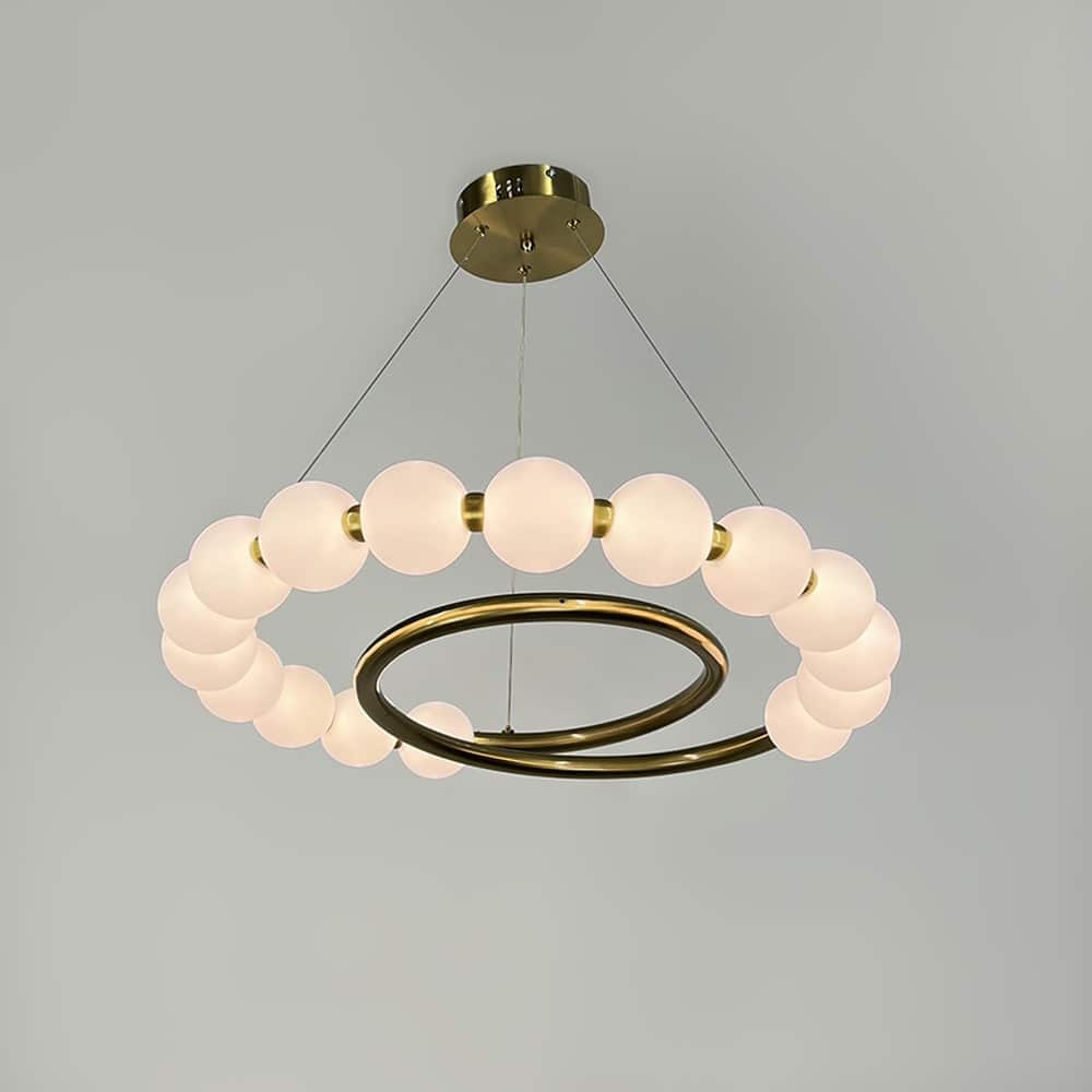 Casamania_латунна люстра із білими кульками Ø 60 см F 603-600 AB_6 casamania.com.ua casamania latunna lyustra iz bilymy kulkamy o 60 sm f 603 600 ab 6