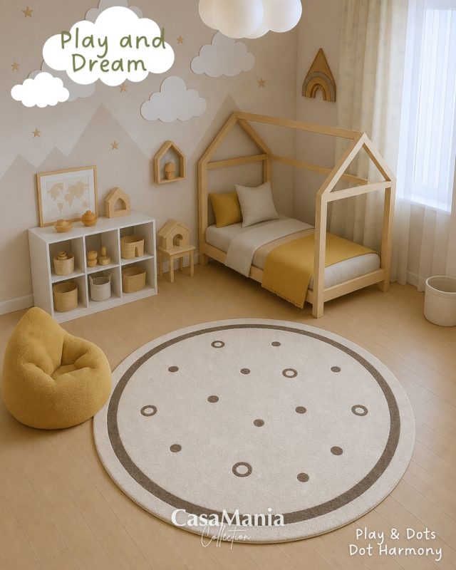 Круглий дитячий килим Dot Harmony