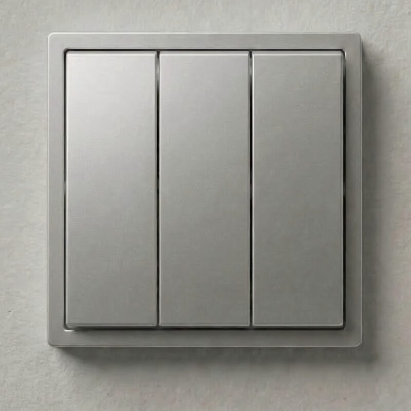 S-11-2 Вимикач 3-хклавішний, Сірий, Slim series (без рамки)
