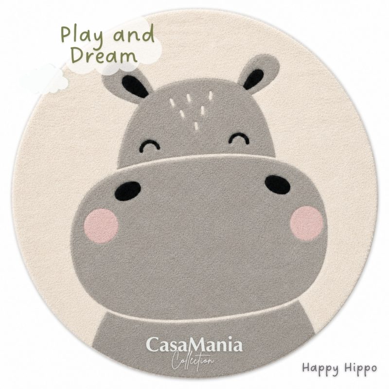 Круглий дитячий килим Happy Hippo