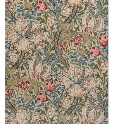 Килим Morris & Co. Golden Lily Green Red