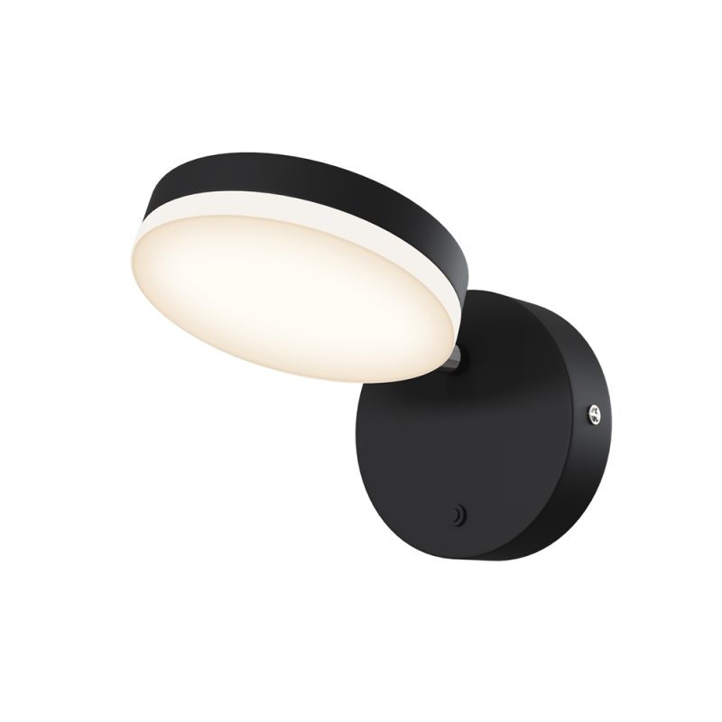 Бра LED 6 Вт 3000K, чорний, 12×10,5 см