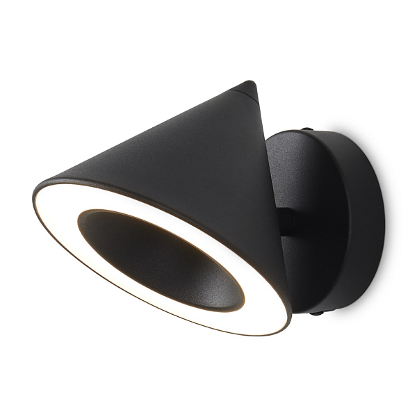 Бра LED 7 Вт 3000K, чорний, 15×14 см