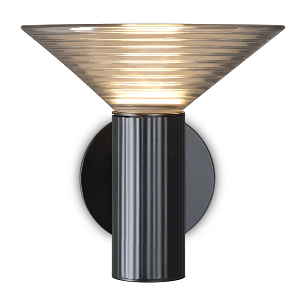 Бра LED 6 Вт 3000K, димчастий, чорний, 18×17 см
