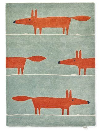 Килим Scion Mr Fox Mint-Poppy