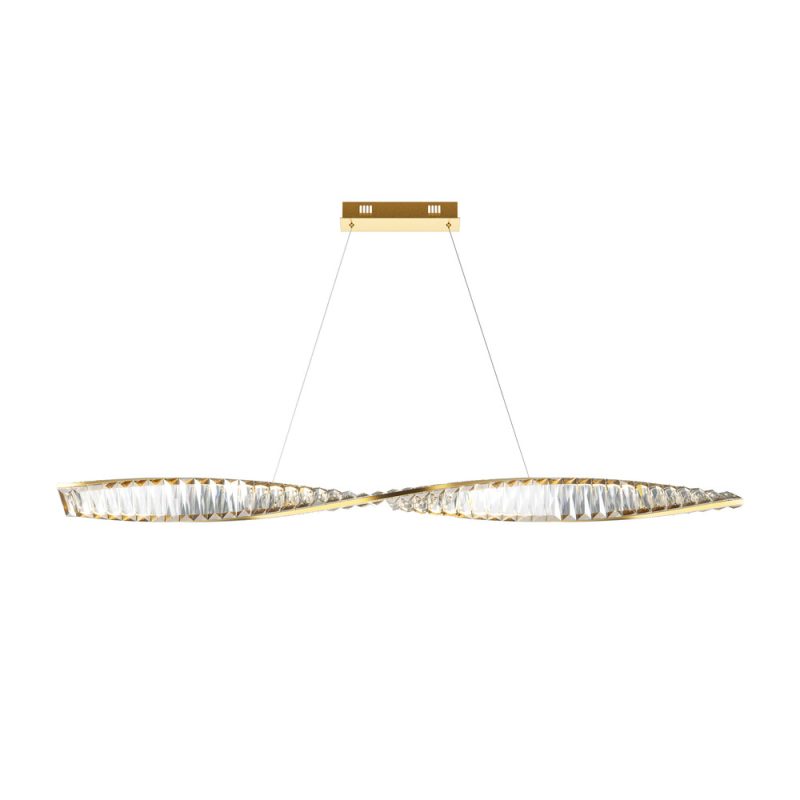 Люстра LED 36 Вт 3000K з кришталем, латунь, 8×91 см