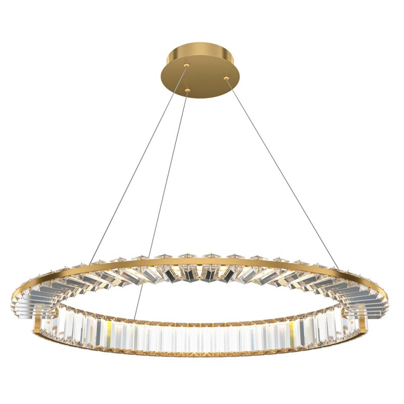 Люстра LED 36 Вт 4000K з кришталем, золото, Ø62 см