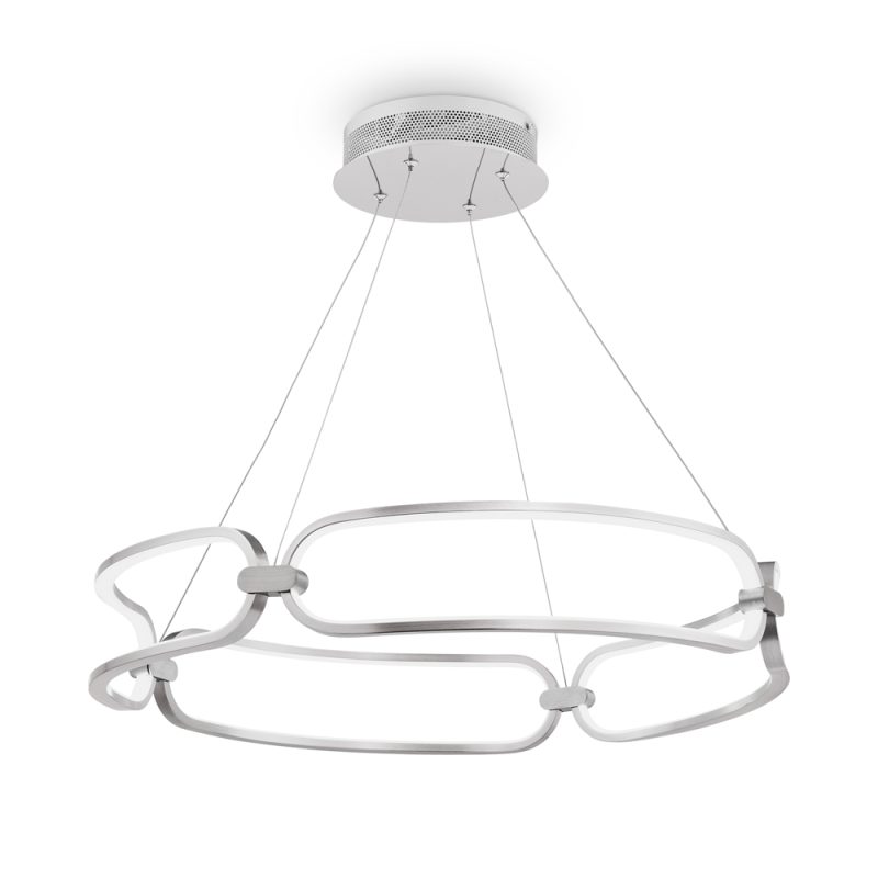 Люстра LED 50 Вт 3000K, нікель, Ø60 см