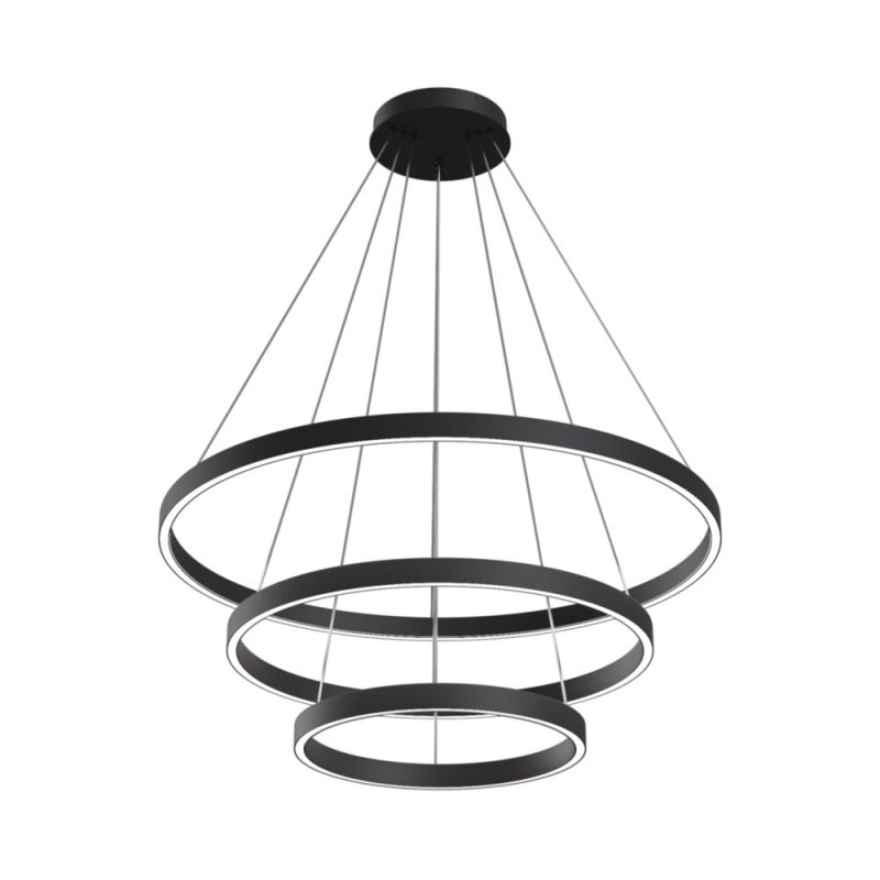 Люстра LED 115 Вт 4000K, чорний, Ø80 см