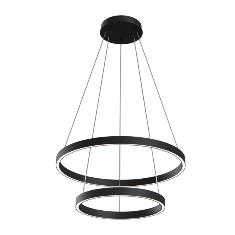 Люстра LED 61 Вт 4000K, чорний, Ø60 см