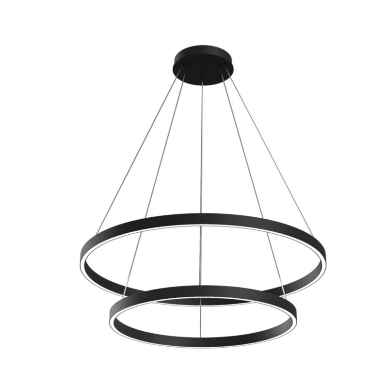 Люстра LED 88 Вт 4000K, чорний, Ø80 см