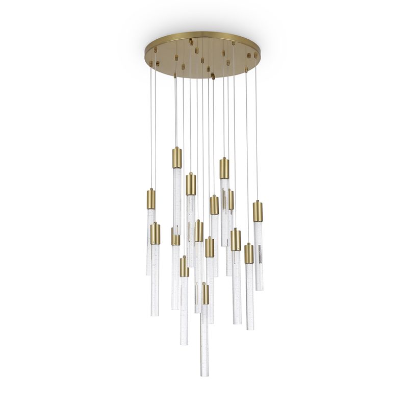 Люстра LED 45 Вт 3000K з кришталем, золото, Ø50 см