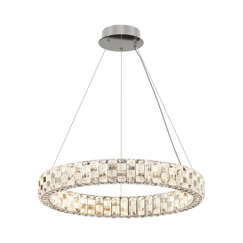 Люстра LED 30 Вт 3000K з кришталем, хром, Ø60 см