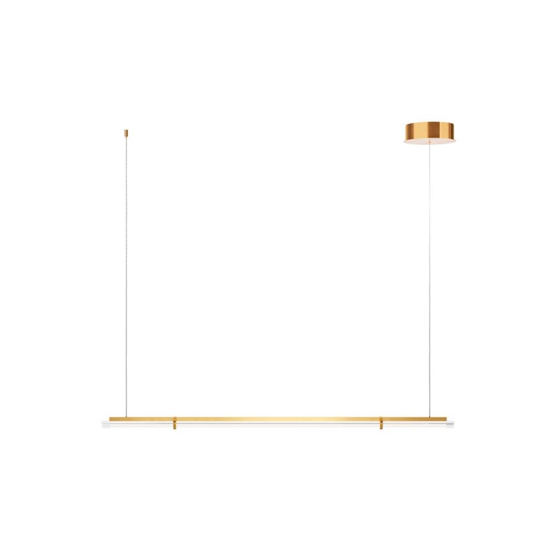 Люстра LED 20 Вт 3000K з кришталем, латунь, 18×50 см
