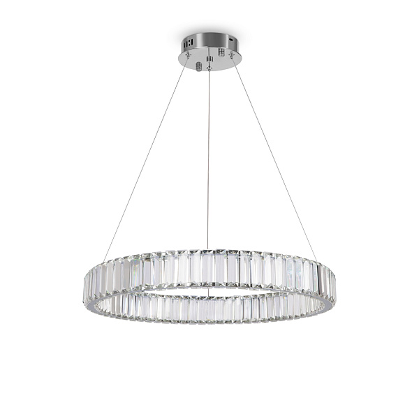 Люстра LED 22,5 Вт 3000k, 4000k, 5000K з кришталем, хром, Ø60 см