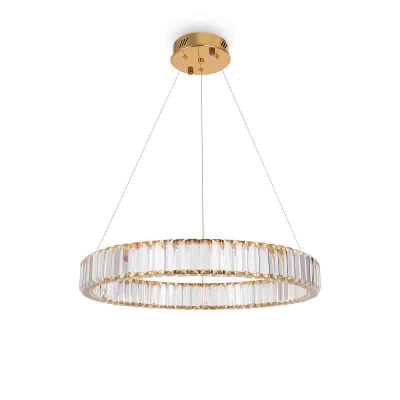 Люстра LED 22,5 Вт 3000k, 4000k, 5000K з кришталем, золото, Ø60 см