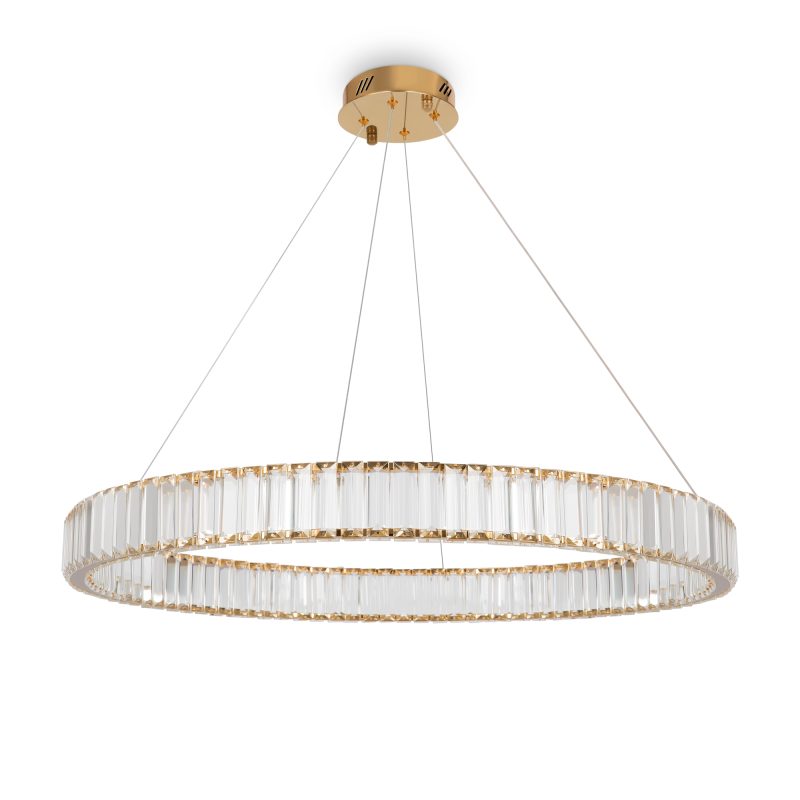 Люстра LED 30 Вт 3000k, 4000k, 5000K з кришталем, золото, Ø80 см