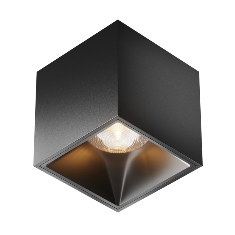 Накладний світильник LED 12 Вт 3000K, чорний, 7×7 см