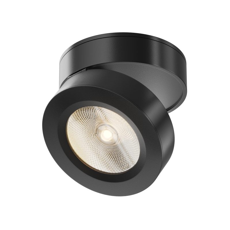 Стельовий світильник поворотний LED 12 Вт 3000K, чорний, Ø10 см