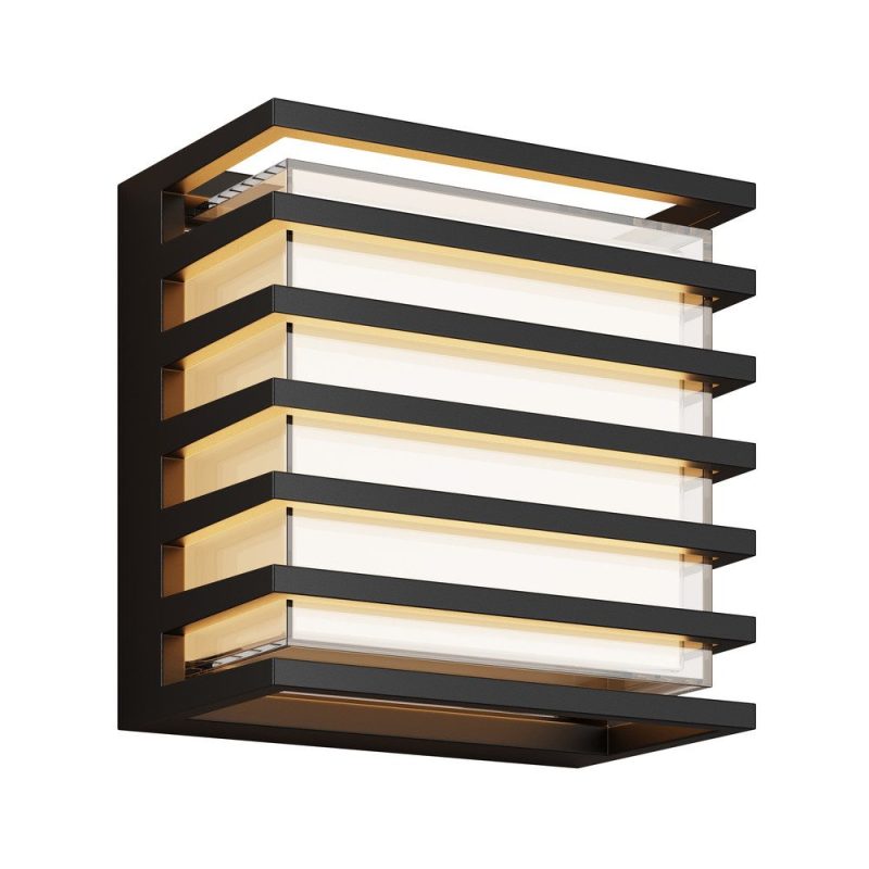 Вуличний настінний світильник LED 10 Вт 3000K, чорний, 16,5×16,5 см