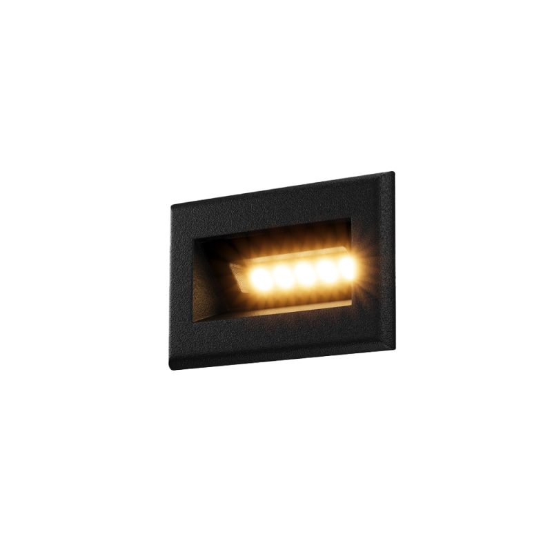 Вуличний вбудований світильник LED 3 Вт 3000K, чорний, 5,5×6,5 см