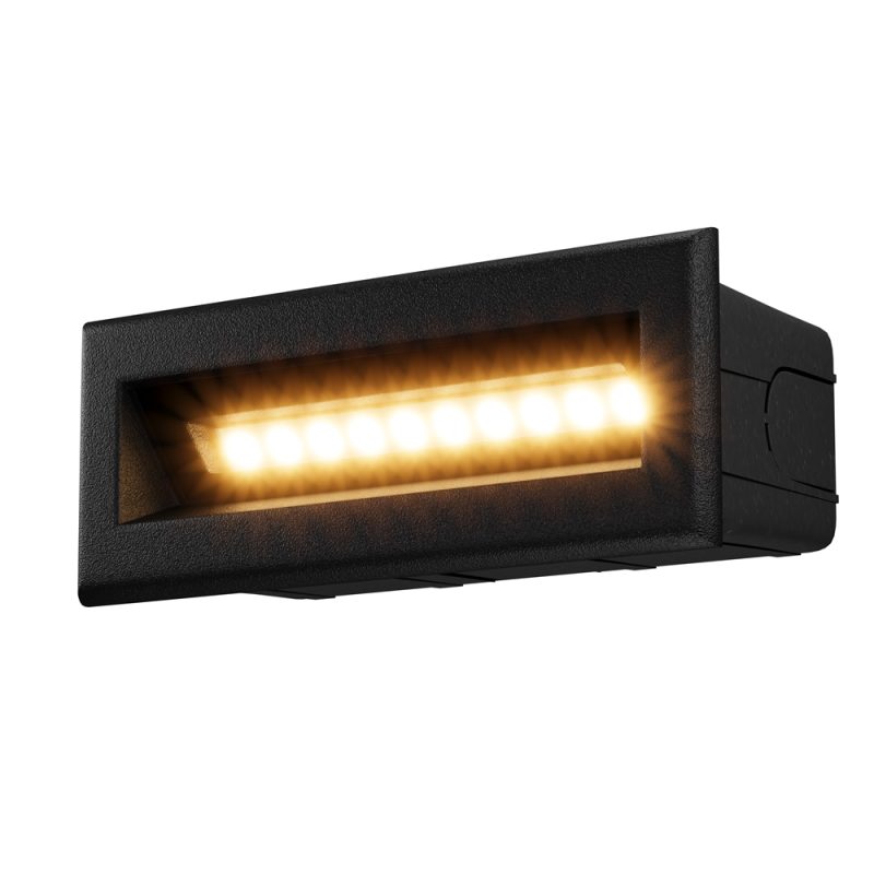 Вуличний вбудований світильник LED 5 Вт 3000K, чорний, 6,5×5,5 см