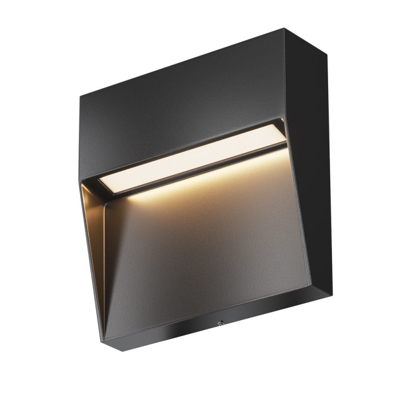 Вуличний настінний світильник LED 6 Вт 3000K, чорний, 11×11 см
